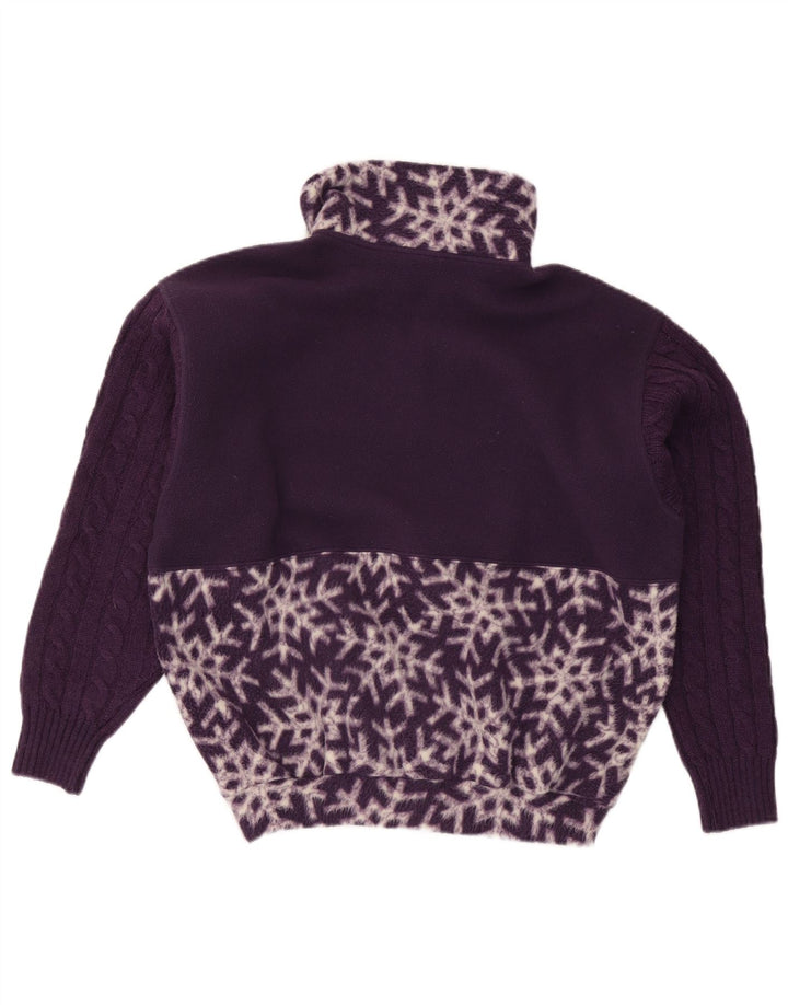 Nordica Womens Übergroßer Fleecepullover mit abstraktem Muster UK 10 Small Lila