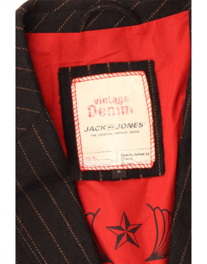 Jack & Jones Herren-Blazer mit Grafik, UK 38, mittlerer schwarzer Nadelstreifen