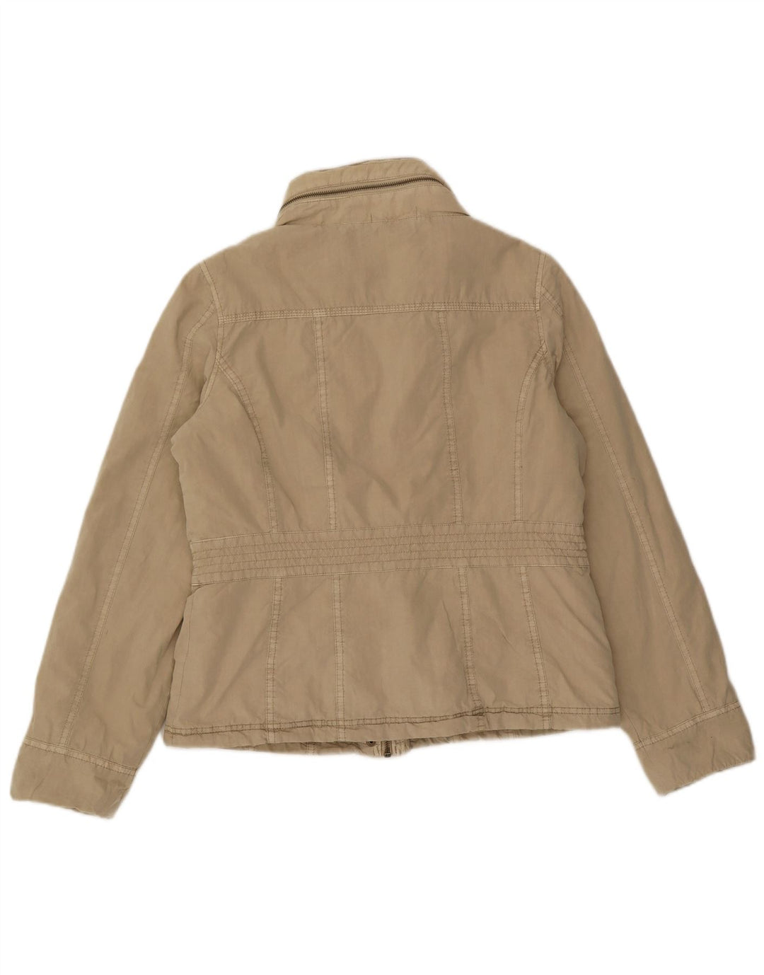 Marks & Spencer Damen-Utility-Jacke mit Kapuze, UK 12, mittelbeige Baumwolle