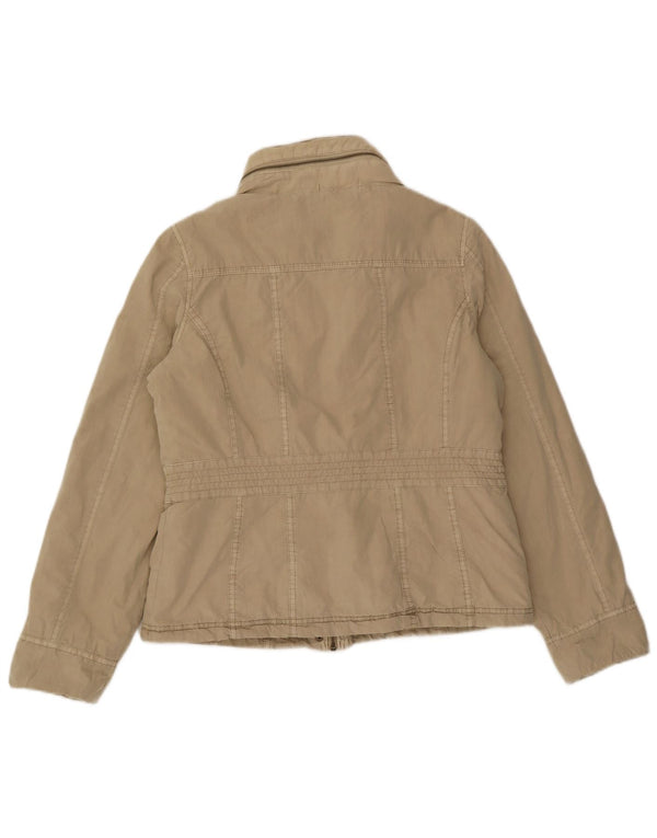 Marks & Spencer Damen-Utility-Jacke mit Kapuze, UK 12, mittelbeige Baumwolle