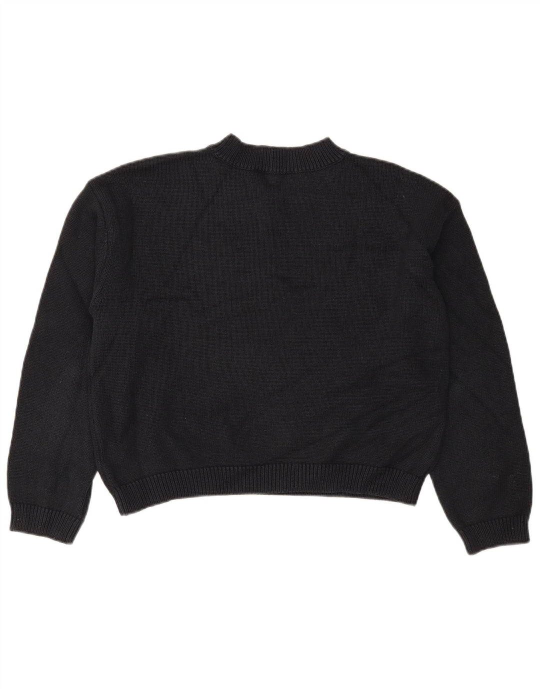 Marks & Spencer Damen Crop Pullover mit V-Ausschnitt, UK 14, Mittelschwarz