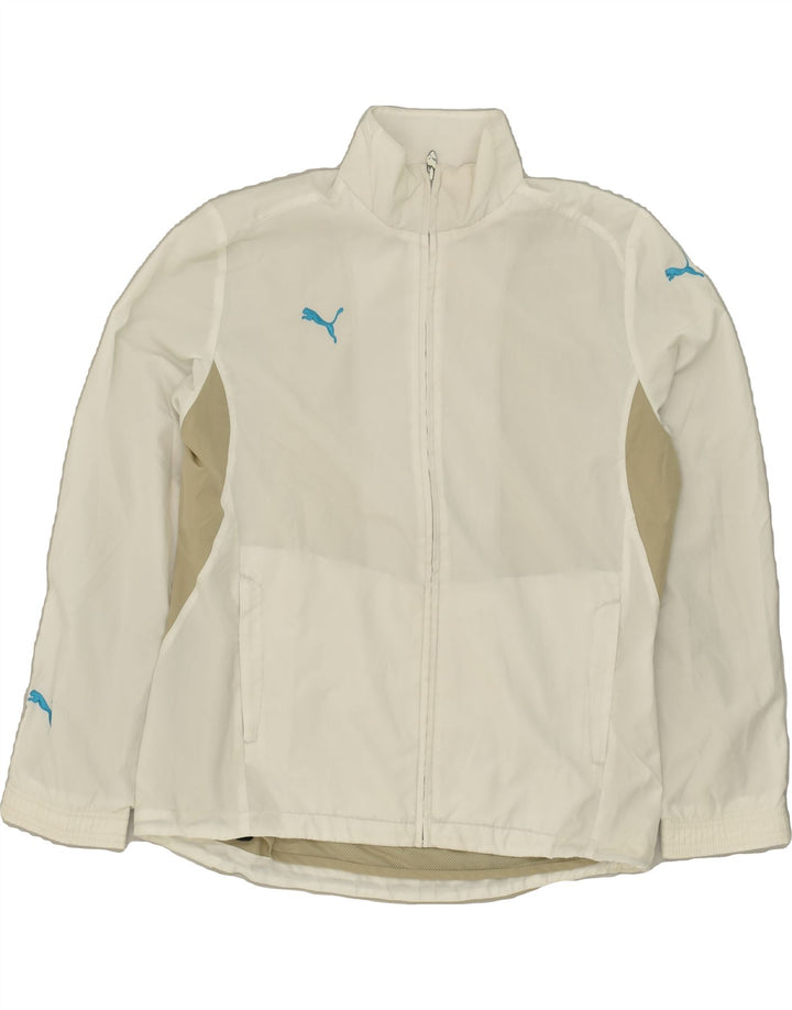 PUMA Womens Tracksuit Top Jacket UK 18 XL White Polyester | Vintage Puma | Thrift | Second-Hand Puma | Used Clothing | Messina Hembry 