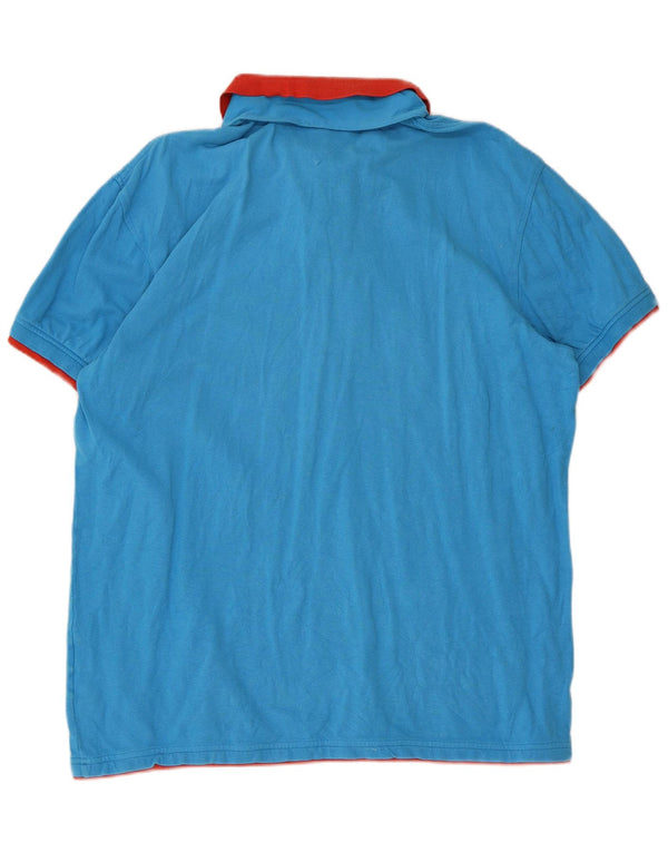 Tommy Hilfiger Herren-Poloshirt XL, blaue Colourblock-Baumwolle