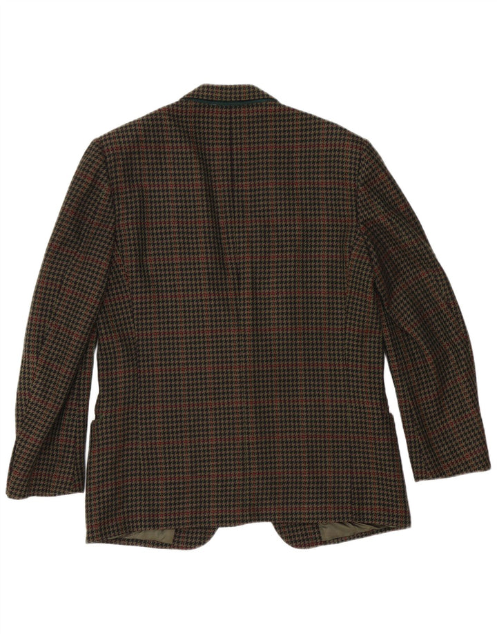 Valentino Herren-Blazer mit 2 Knöpfen, UK 38, Mittelbraun mit Hahnentrittmuster