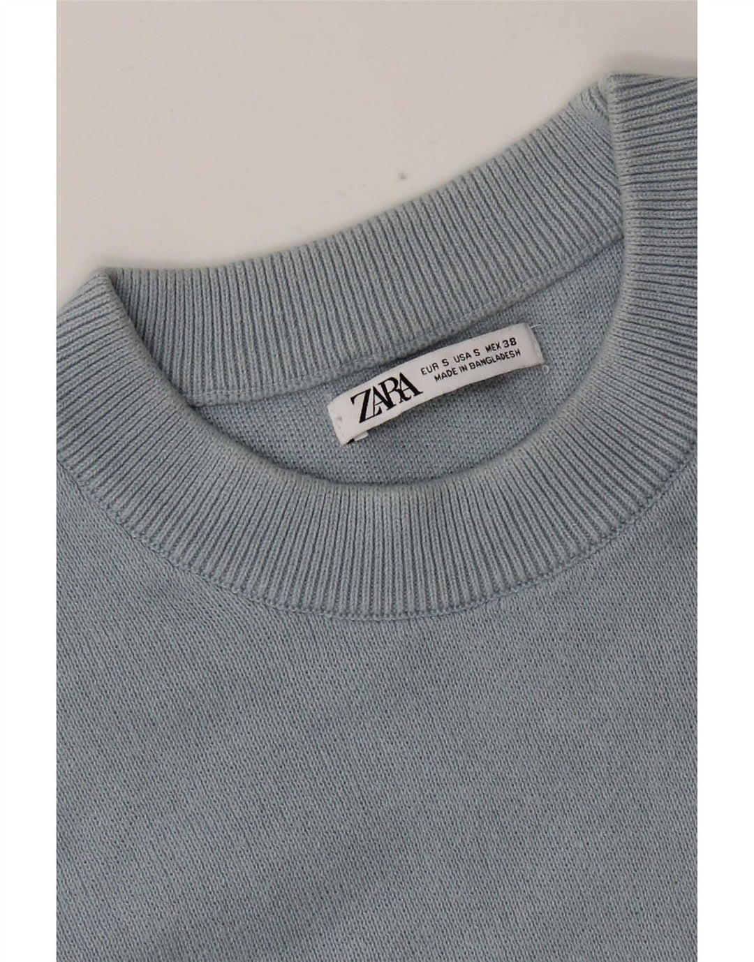 Zara Herren-Pullover mit Rundhalsausschnitt, Größe S, Blau