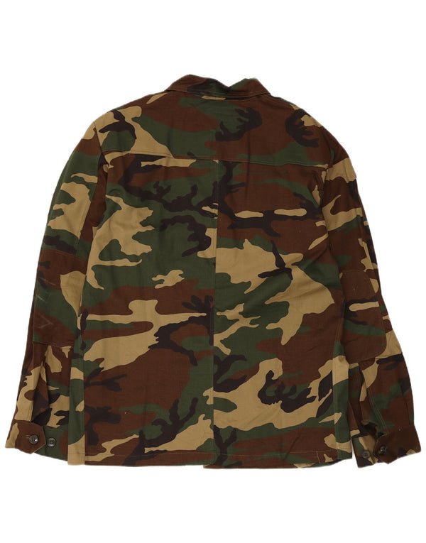 Vintage Herren Militärjacke EU 54 2XL Grün Camouflage Army