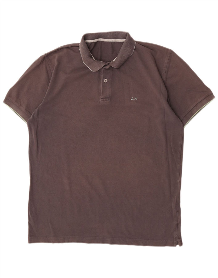 Sun68 Herren-Poloshirt, groß, graue Baumwolle
