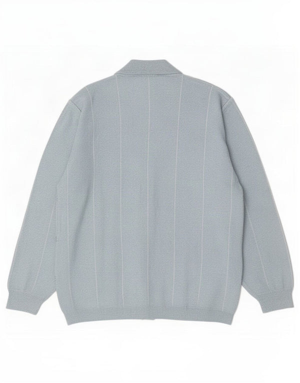 Rodes Mens Cardigan Sweater Large Blue Check Acrylic