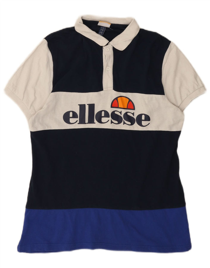 ELLESSE Herren-Poloshirt mit Grafik, mittelgroß, mehrfarbig, Colourblock-Baumwolle