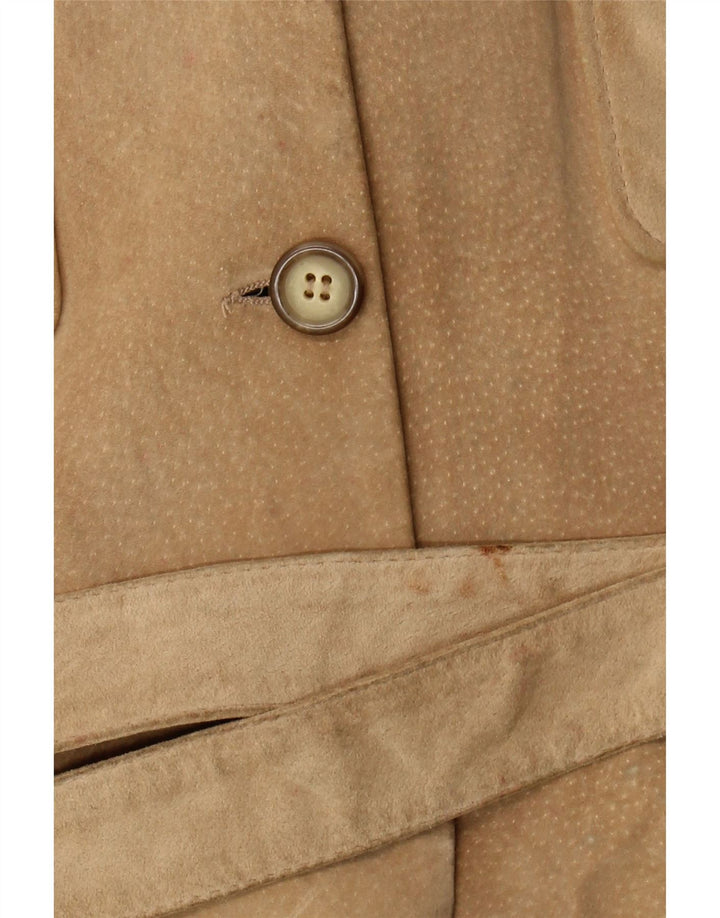 Vintage Damen Wildlederjacke IT 48 XL Beige Leder