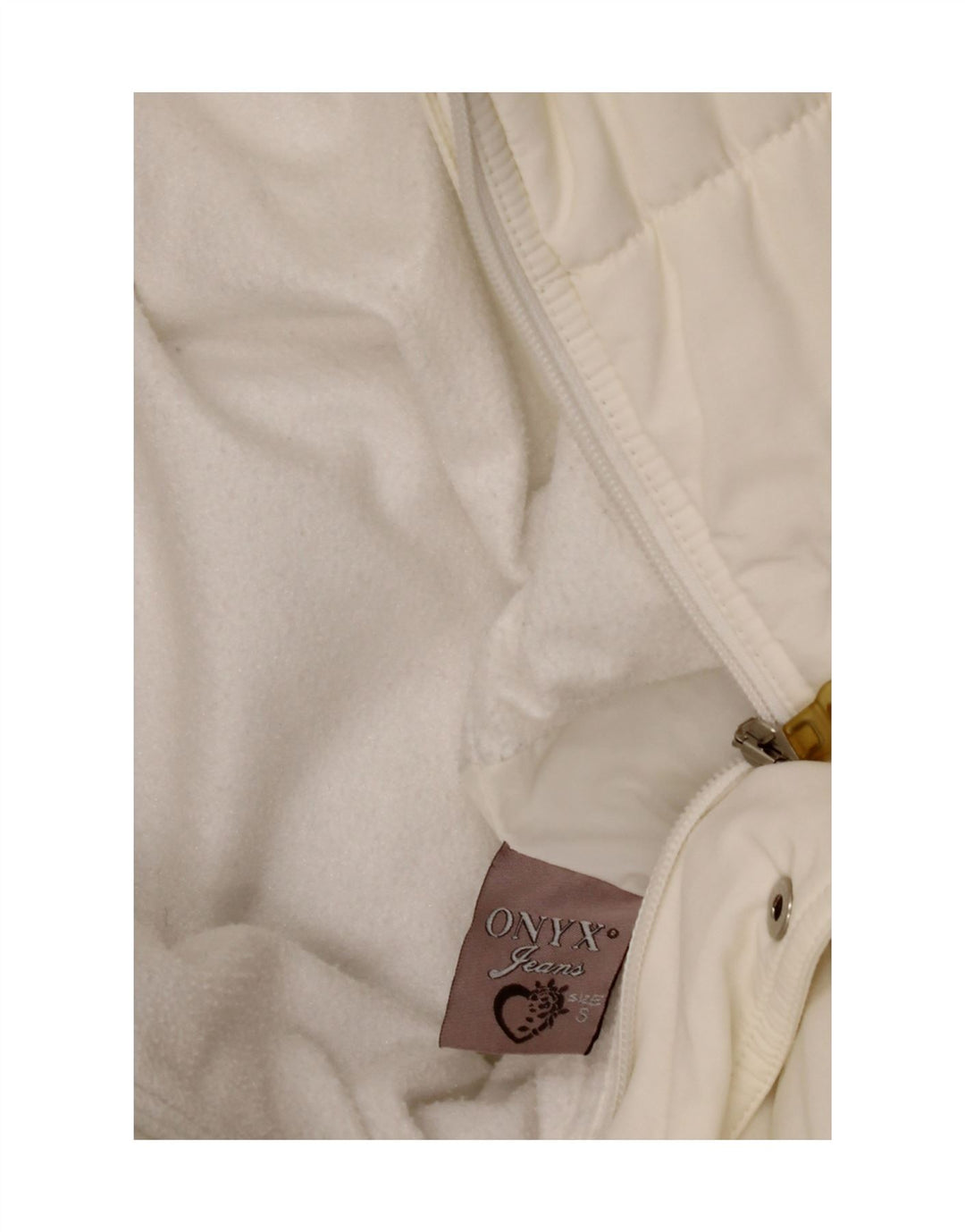 ONYX Womens Padded Coat UK 10 Small Off White Polyamide Vintage Onyx and Second-Hand Onyx from Messina Hembry 