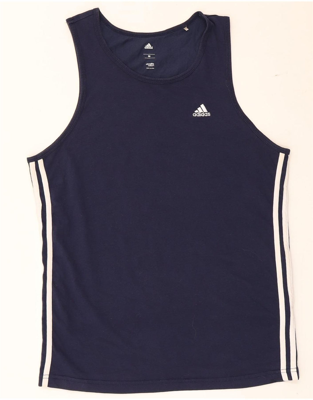 Adidas Womens Climalite Vest Top UK 14 Medium Navy Blue Cotton