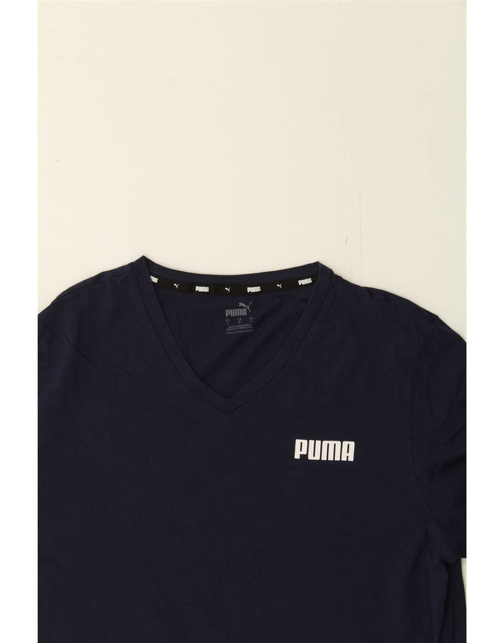 PUMA Mens T-Shirt Top Large Navy Blue Vintage Puma and Second-Hand Puma from Messina Hembry 