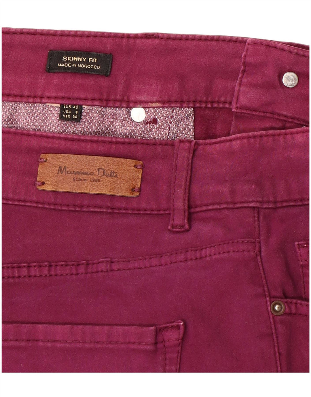 Massimo Dutti Damen Skinny Jeans EU 40 Medium W30 L30 Lila