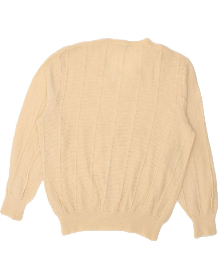 VINTAGE Womens V-Neck Jumper Sweater IT 48 XL Off White Wool Vintage Vintage and Second-Hand Vintage from Messina Hembry 