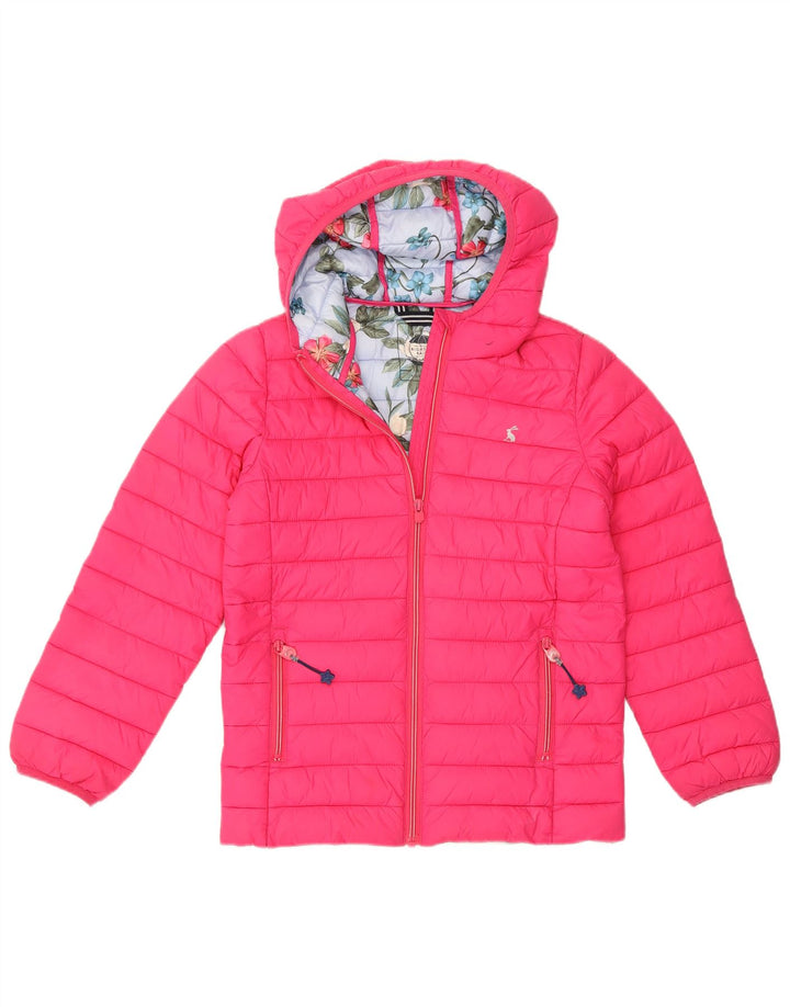 Joules Wattierte Jacke mit Kapuze für Mädchen, 9–10 Jahre, Rosa, Polyamid
