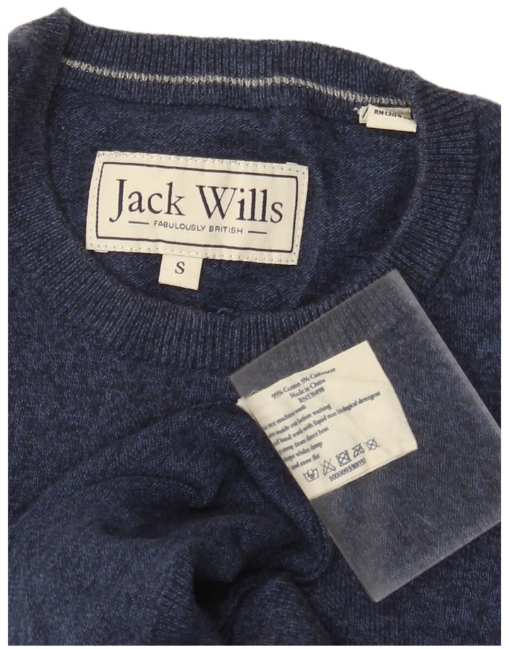 JACK WILLS Herren-Pullover mit Rundhalsausschnitt, Größe S, marineblaue Baumwolle