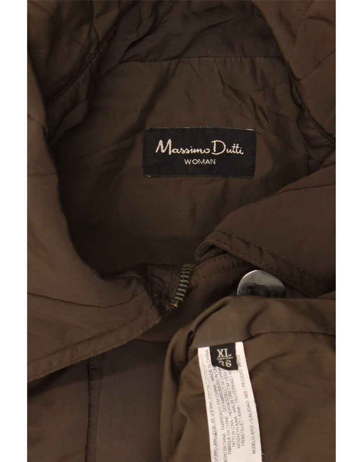 Massimo Dutti Damen Utility-Jacke UK 18 XL Khaki Polyester