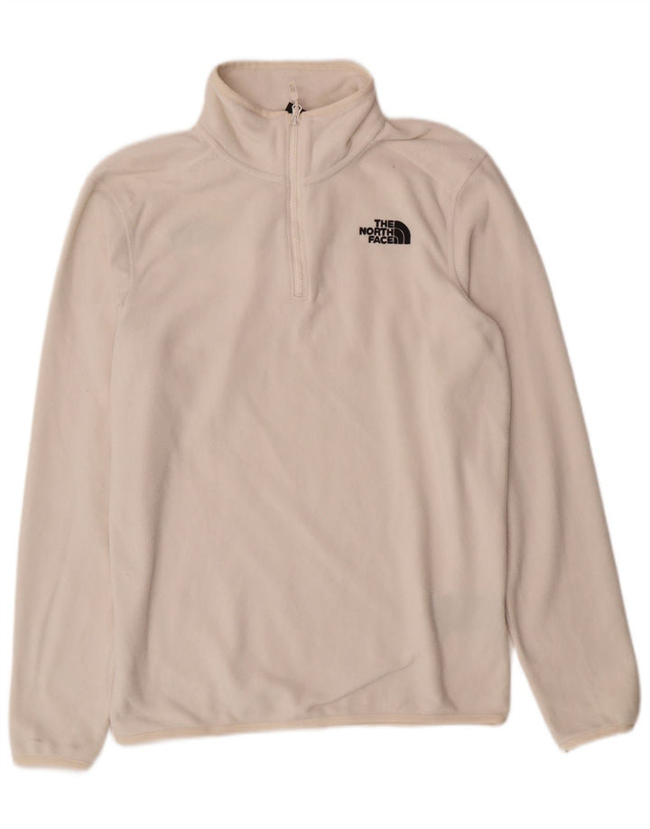 THE NORTH FACE Herren-Fleecepullover mit Reißverschluss am Hals, Größe S, Weiß, Polyester