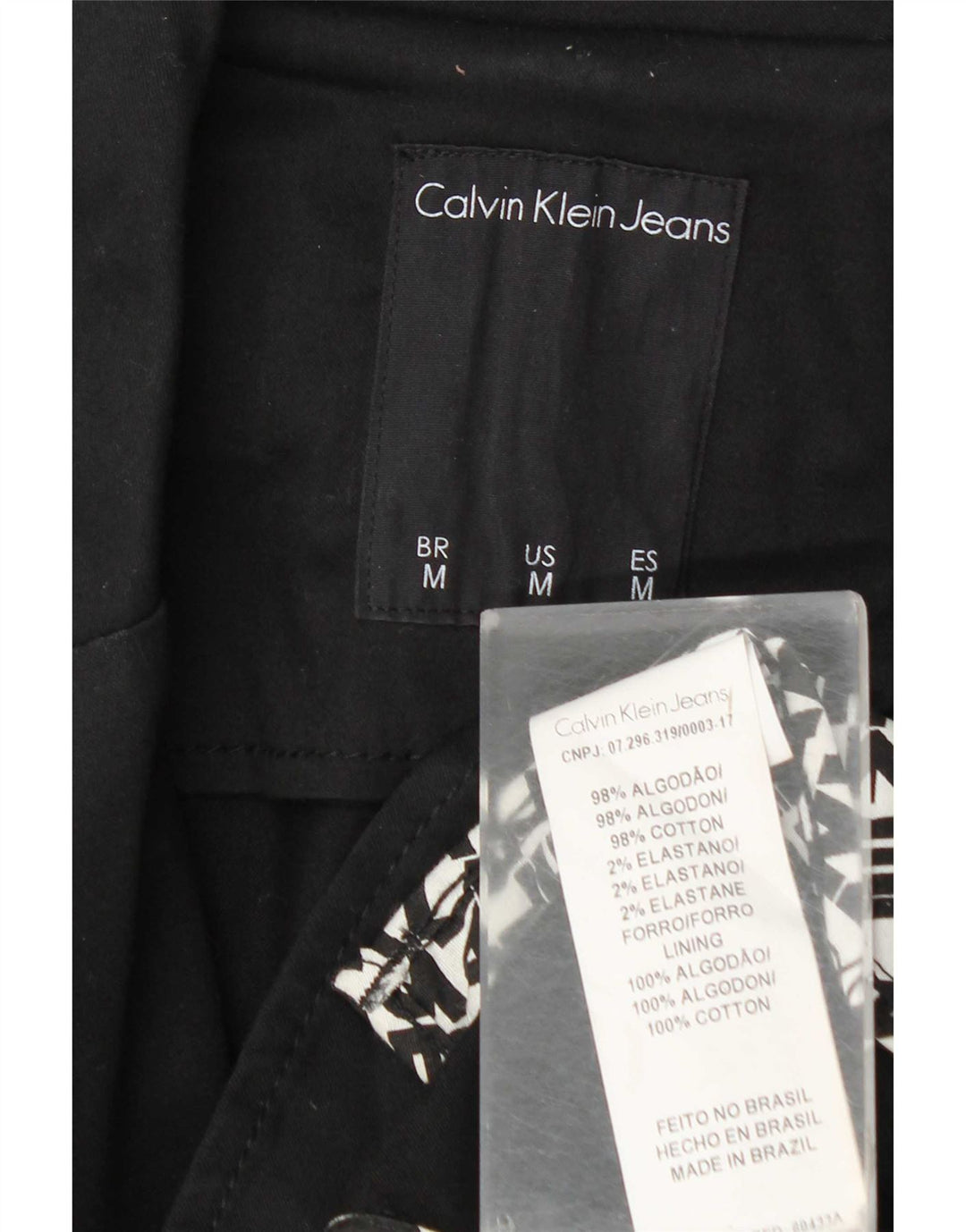 Calvin Klein Jeans Herren 2-Knopf-Blazerjacke UK 38 Mittelschwarze Baumwolle