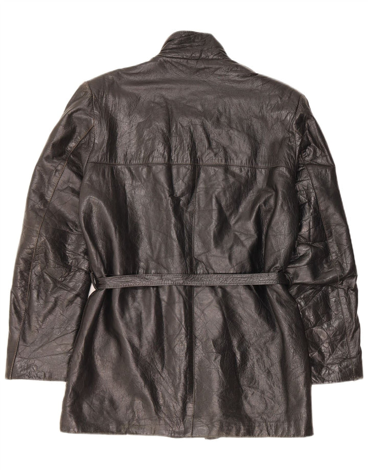 Vintage Damen Lederjacke IT 48 XL Schwarz