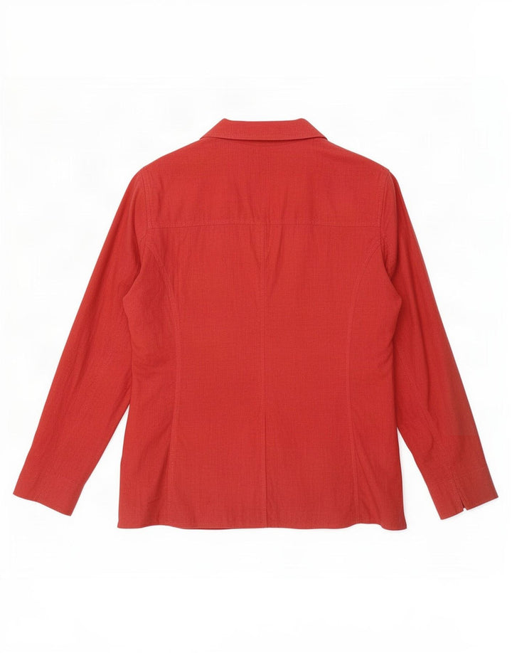 Marks & Spencer Damen-Blazerjacke mit 3 Knöpfen, Gr. 16, Größe L, rotes Leinen