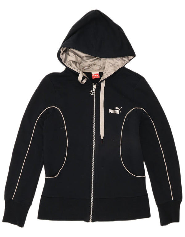 Puma Damen Zip Hoodie Pullover UK 10 Small Marineblau