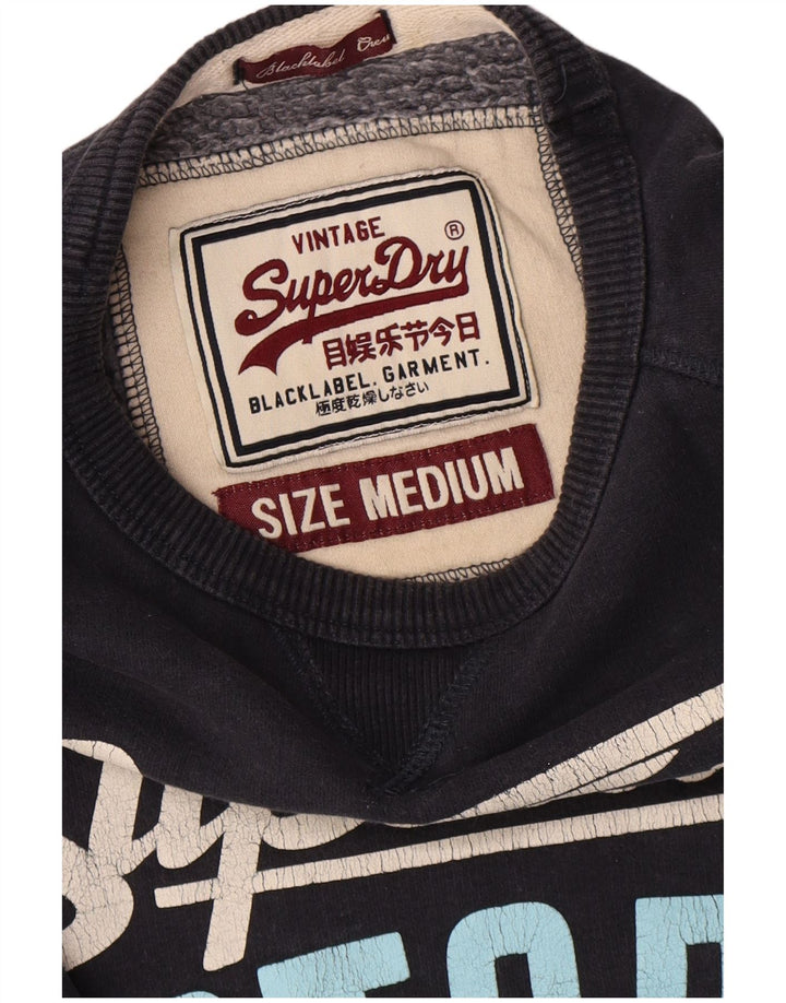 Superdry Herren Grafik-Sweatshirt-Pullover aus mittelblauer Baumwolle