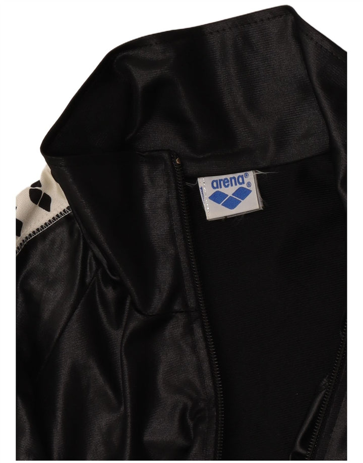 Arena Herren-Trainingsanzugoberteil mit Grafik, XL, schwarzes Farbblock-Polyester