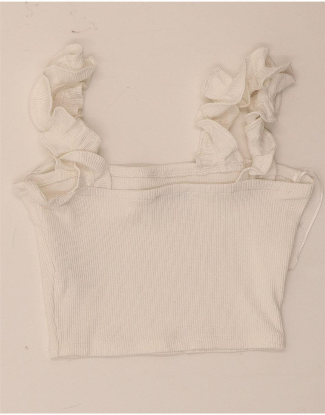 Zara Damen Crop Top UK 12 Mittelweißes Polyester