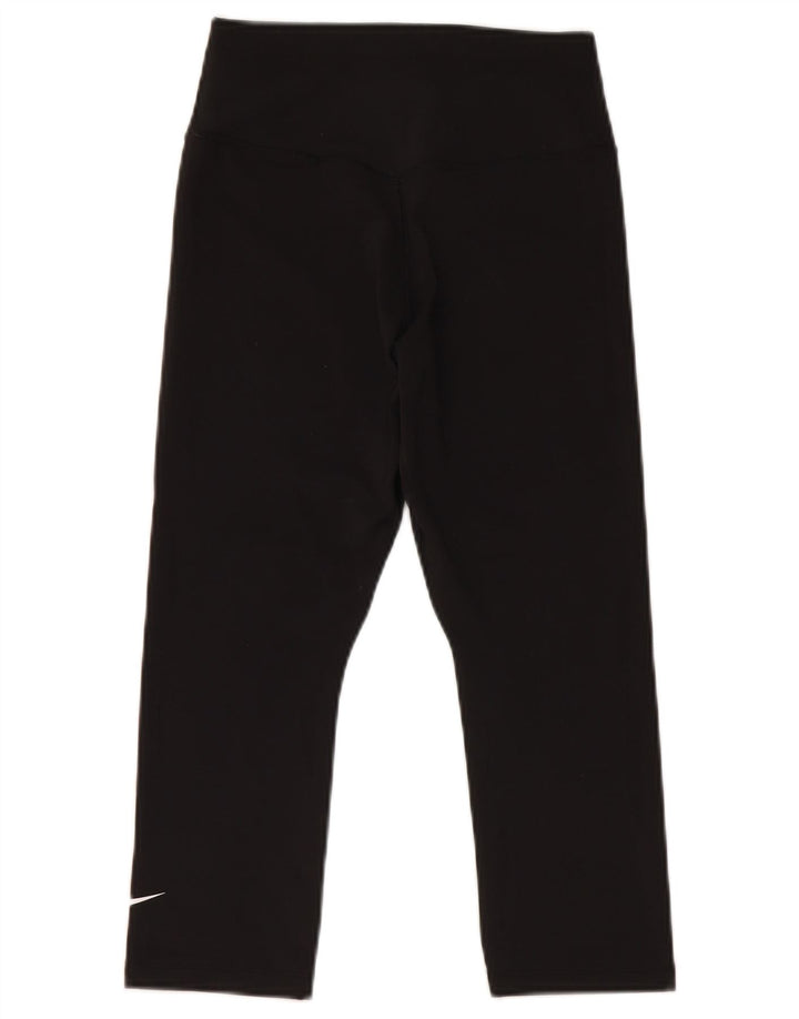 NIKE Damen Dri Fit Capri Leggings UK 6 XS Schwarz Polyester