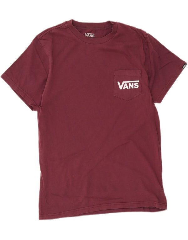 Vans Herren-T-Shirt mit schmaler Passform, Grafik, Größe S, Burgunderrot, Baumwolle
