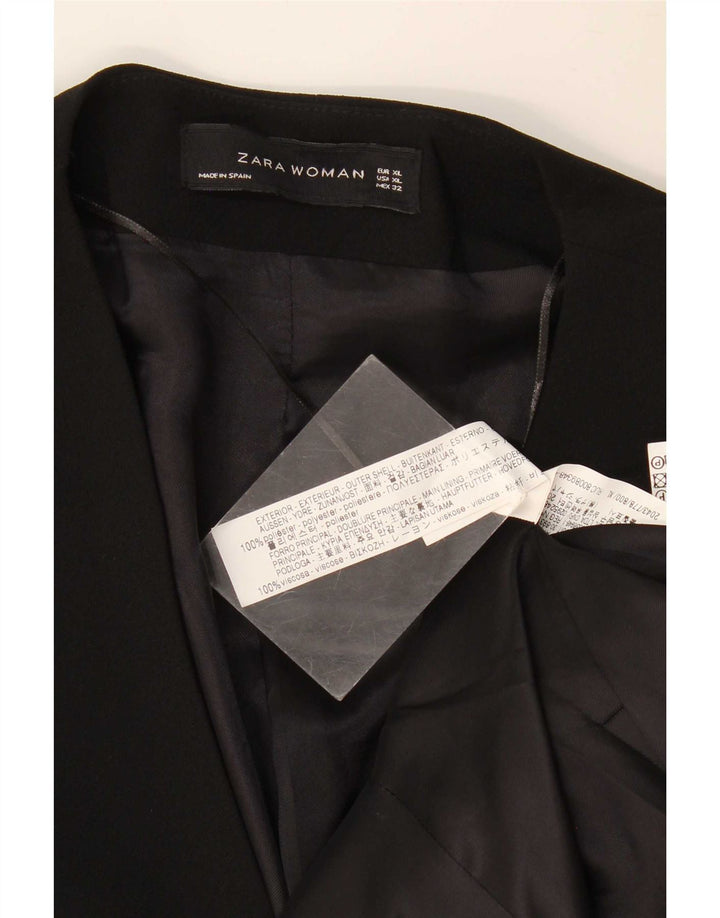 Zara Damen offene Blazerjacke UK 18 XL Schwarz Polyester