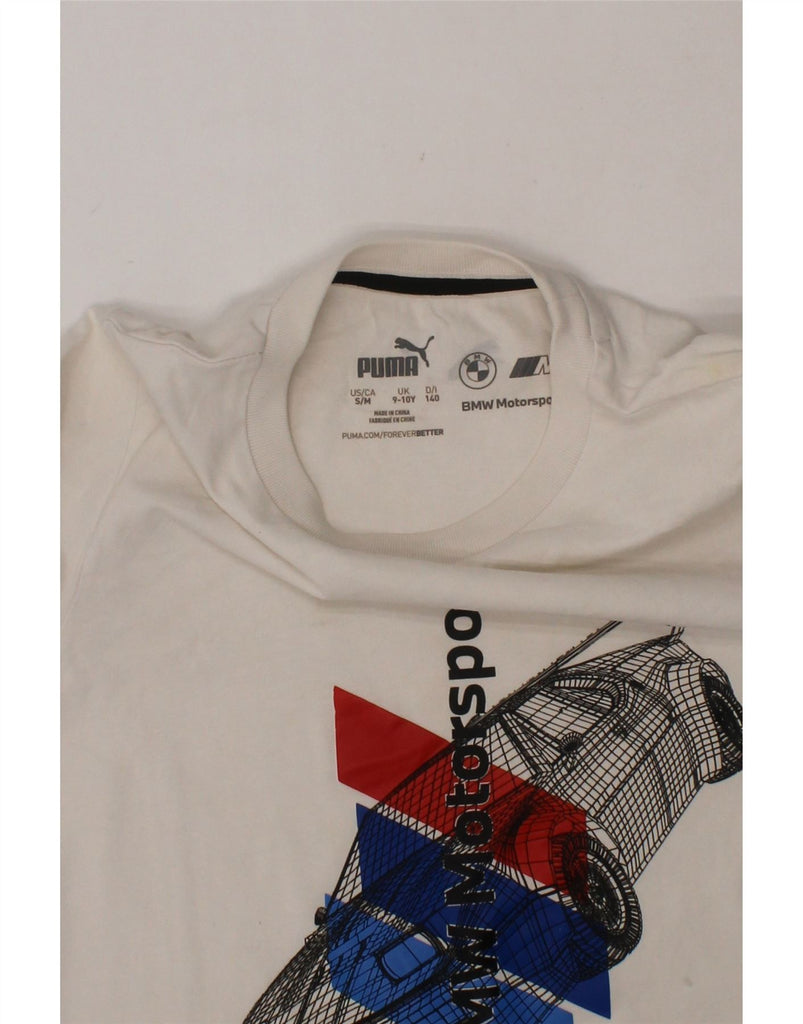 PUMA Boys BMW Motorsport Graphic T-Shirt Top 9-10 Years White Cotton Vintage Puma and Second-Hand Puma from Messina Hembry 