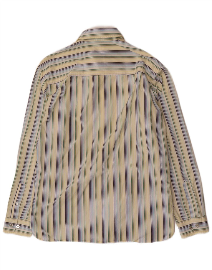 Fred Perry Herrenhemd, groß, gelbe Nadelstreifen-Baumwolle