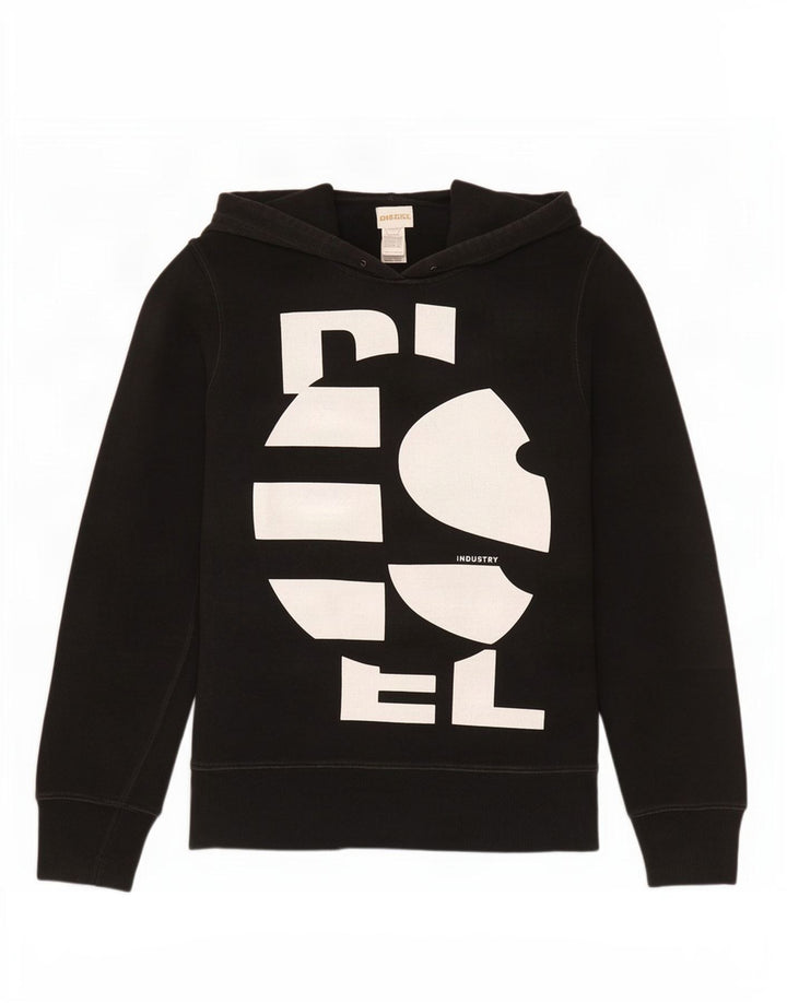 Diesel Herren Graphic Hoodie Pullover Große schwarze Baumwolle