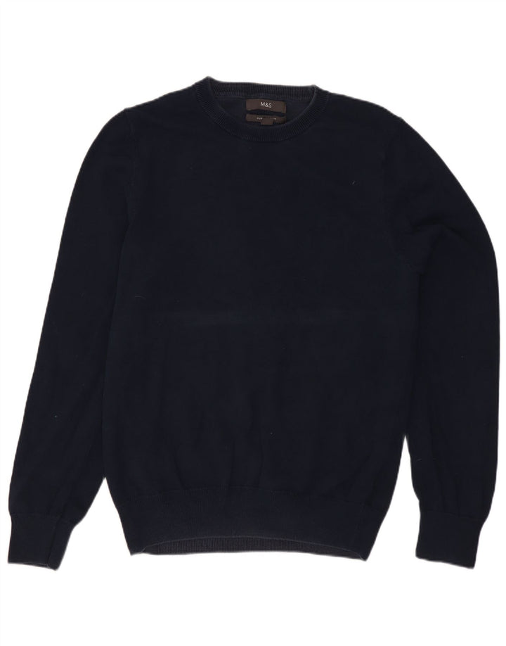 Marks & Spencer Damen-Pullover mit Rundhalsausschnitt, Gr. 10, Marineblau
