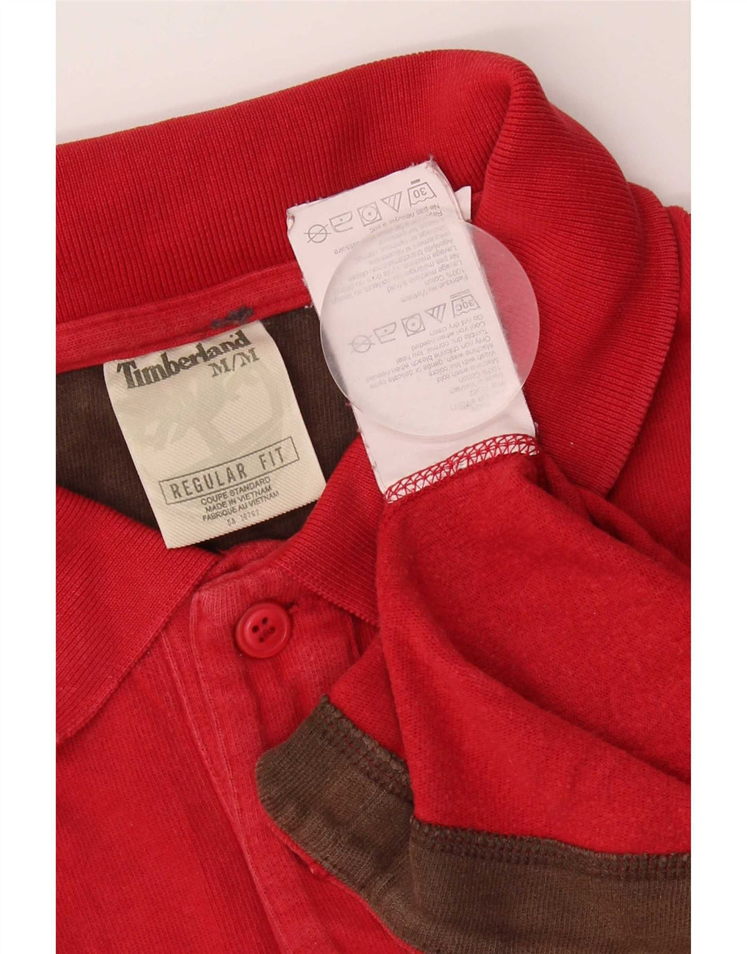 Timberland Herren-Langarm-Poloshirt mit normaler Passform, mittelrote Baumwolle