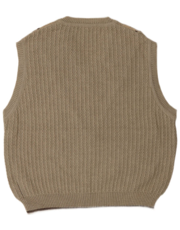 SERGIO BARBIERI Herren Weste Tank Top IT 50 Mittelbeige Wolle