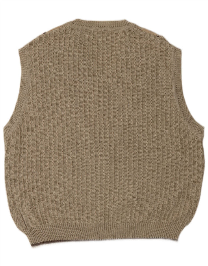 SERGIO BARBIERI Herren Weste Tank Top IT 50 Mittelbeige Wolle