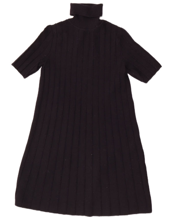 Cos Damen Kurzarm-Pulloverkleid mit Rollkragen, UK 6, XS, Marineblau, Wolle