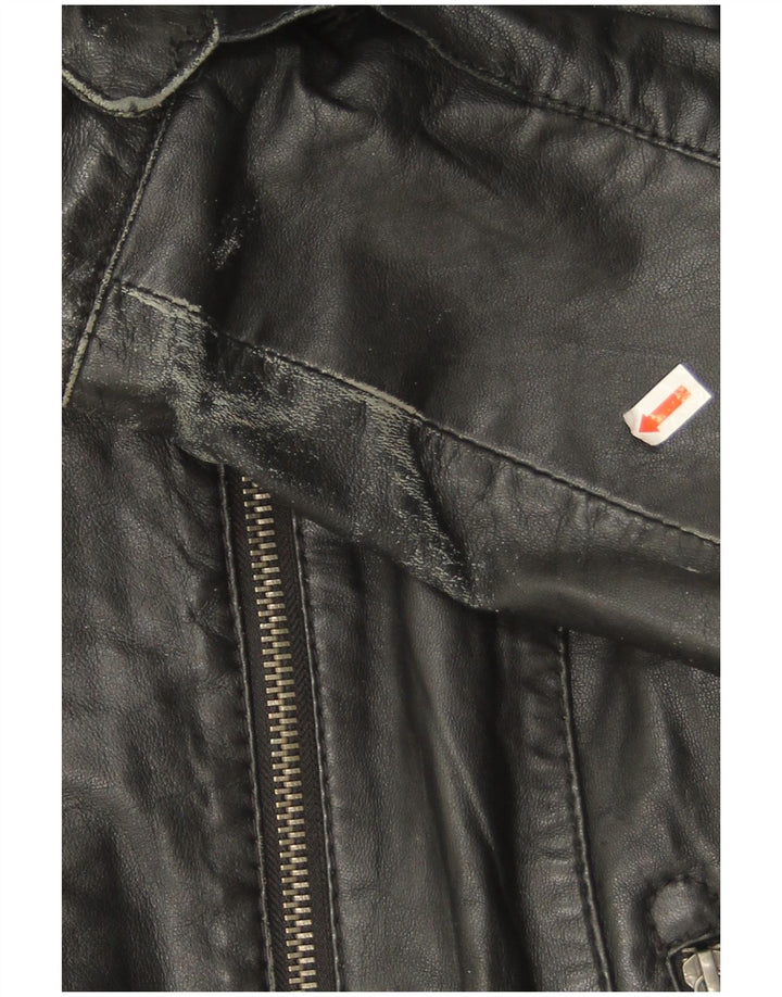 Gipsy Damen-Bikerjacke aus Leder, UK 14, mittelschwarzes Leder