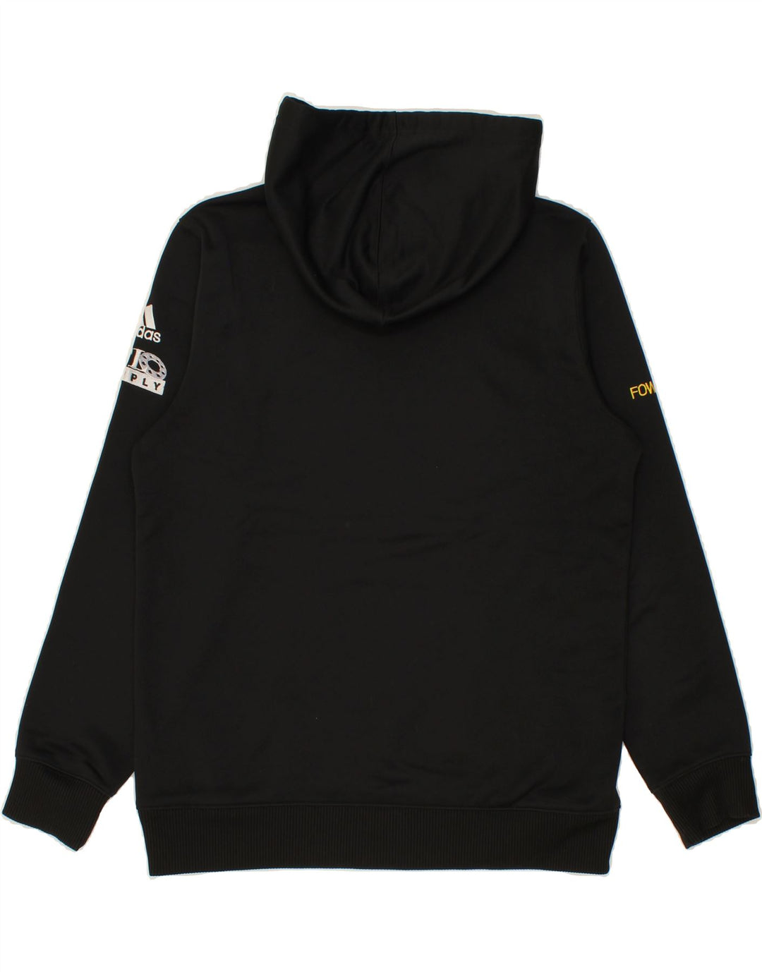 ADIDAS Mens Climawarm Graphic Hoodie Jumper Medium Black Polyester Vintage Adidas and Second-Hand Adidas from Messina Hembry 