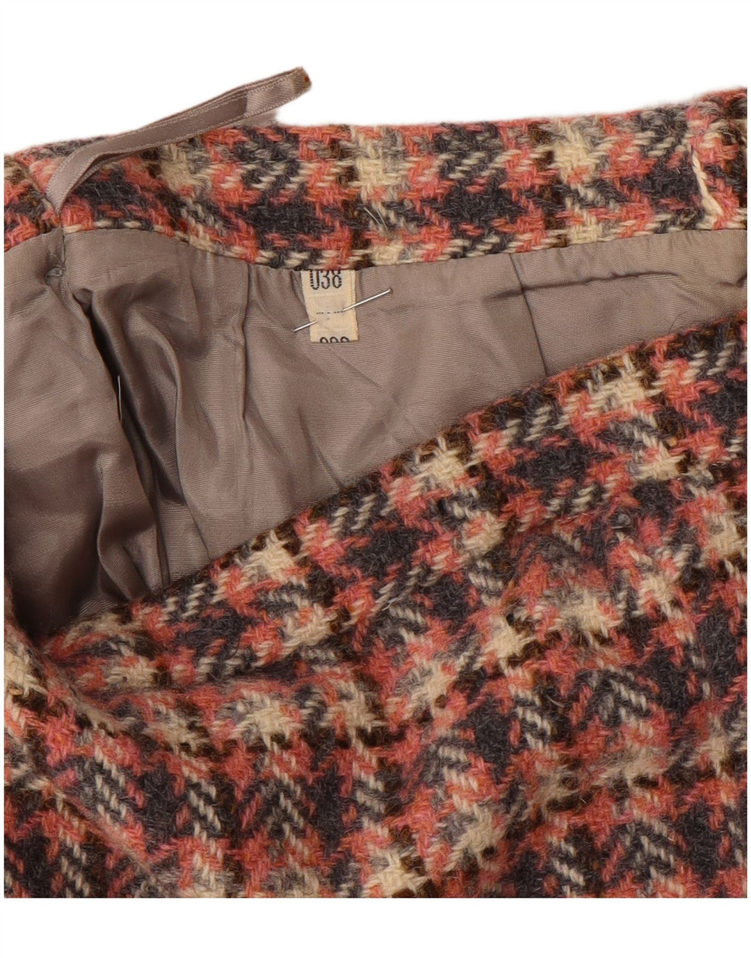 Vintage Damen A-Linienrock EU 38 Medium W28 Pink Houndstooth