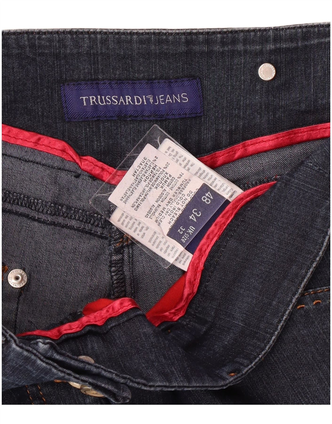 Trussardi Damen Straight Jeans W32 L27 Marineblaue Baumwolle