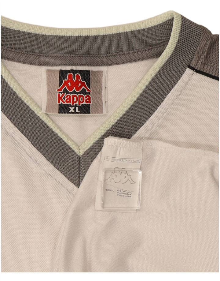 Kappa T-Shirt für Jungen, 13–14 Jahre, XL, weißes Colourblock-Polyester