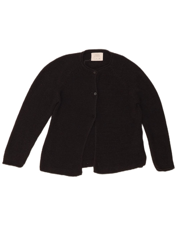 Zara Mädchen-Cardigan-Pullover, 7–8 Jahre, schwarzes Acryl