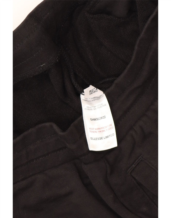 Ellesse Herren-Trainingshose, Jogginghose, Größe S, schwarze Baumwolle