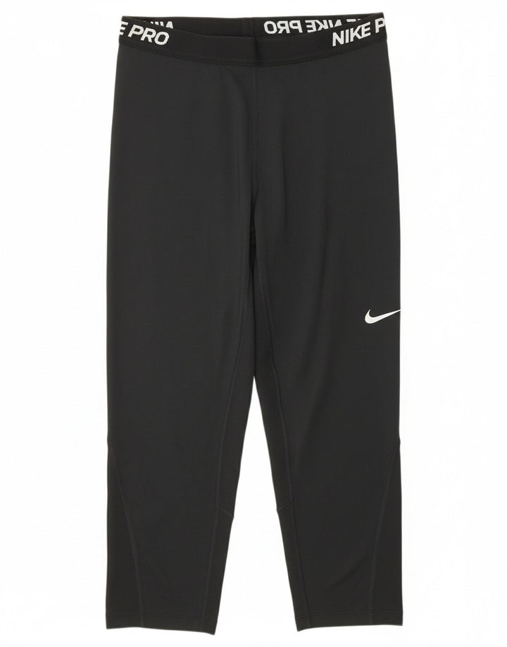 NIKE Womens Graphic Capri Tracksuit Trousers UK 18 XL  Black Polyester