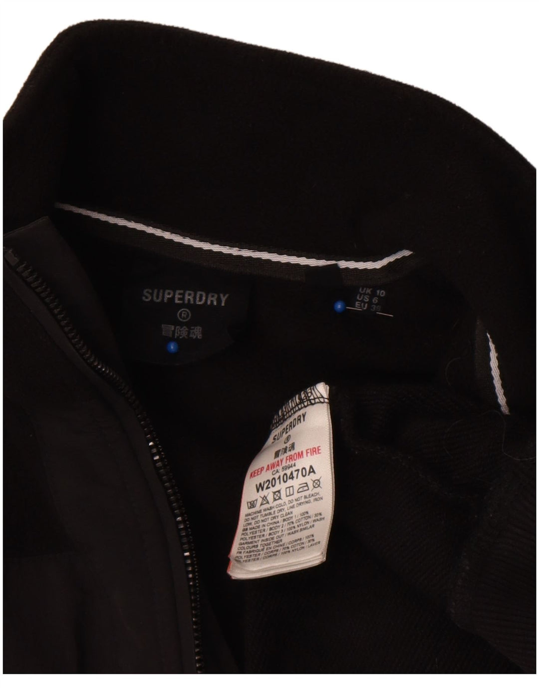 Superdry Damen-Sweatshirt in Übergröße, Gr. 10, Größe S, Schwarz, Farbblock